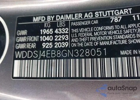 2016 Mercedes-Benz Cla 250 из США, поврежденный, VIN WDDSJ4EB8GN328051